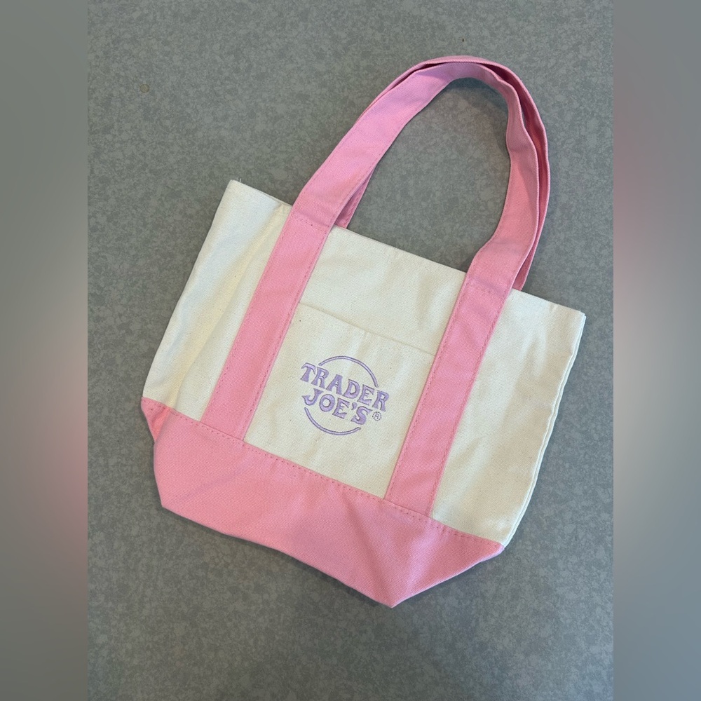 Trader Joe’s Pink and Cream Tote Bag